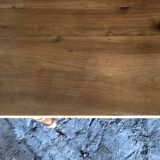 Louis Philippe style table / desk with 3 drawers in solid cherry wood and turned base