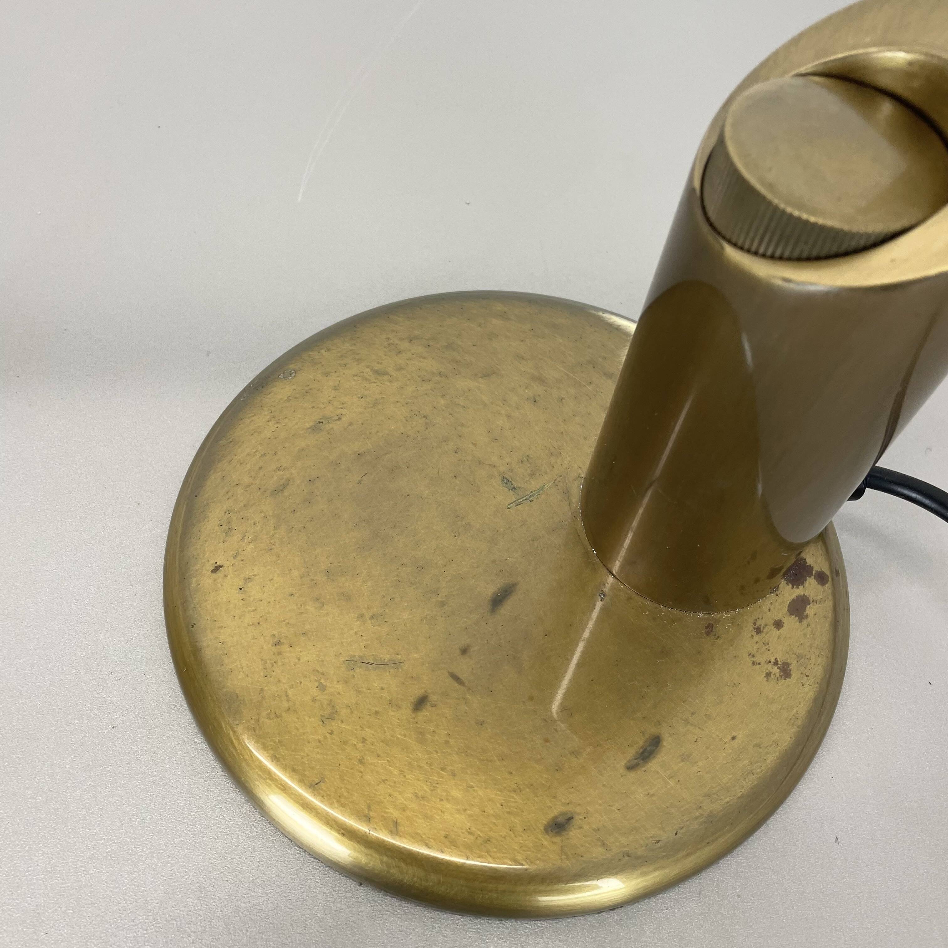 Large Modernist 60cm Table Lamp in Brass and Metal by Florian Schulz, Germany, 1970s