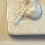 Biscuit bas-relief painting, signed CF Becker