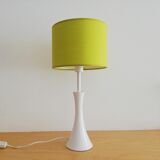 White steel and lime green shade table lamp