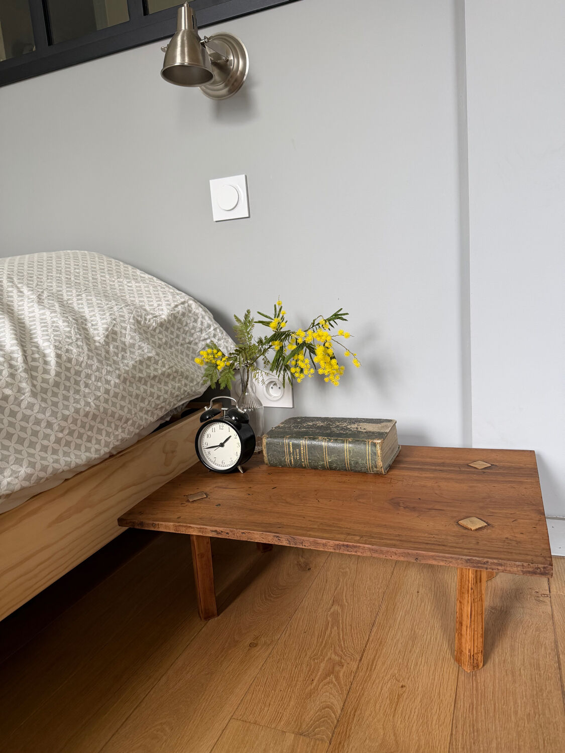 Wooden bedside table