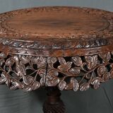 Anglo-Indian Pedestal Table in Exotic Wood – Late 19th Century