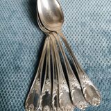 Six small Christofle model Marly spoons in silver metal