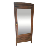 Pitch pine mirrored wardrobe bonnetiere wardrobe