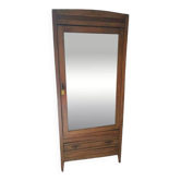 Pitch pine mirrored wardrobe bonnetiere wardrobe