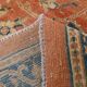 Vintage Turkish wool rug in terracotta beige with flowers, 10 × 13 feet.