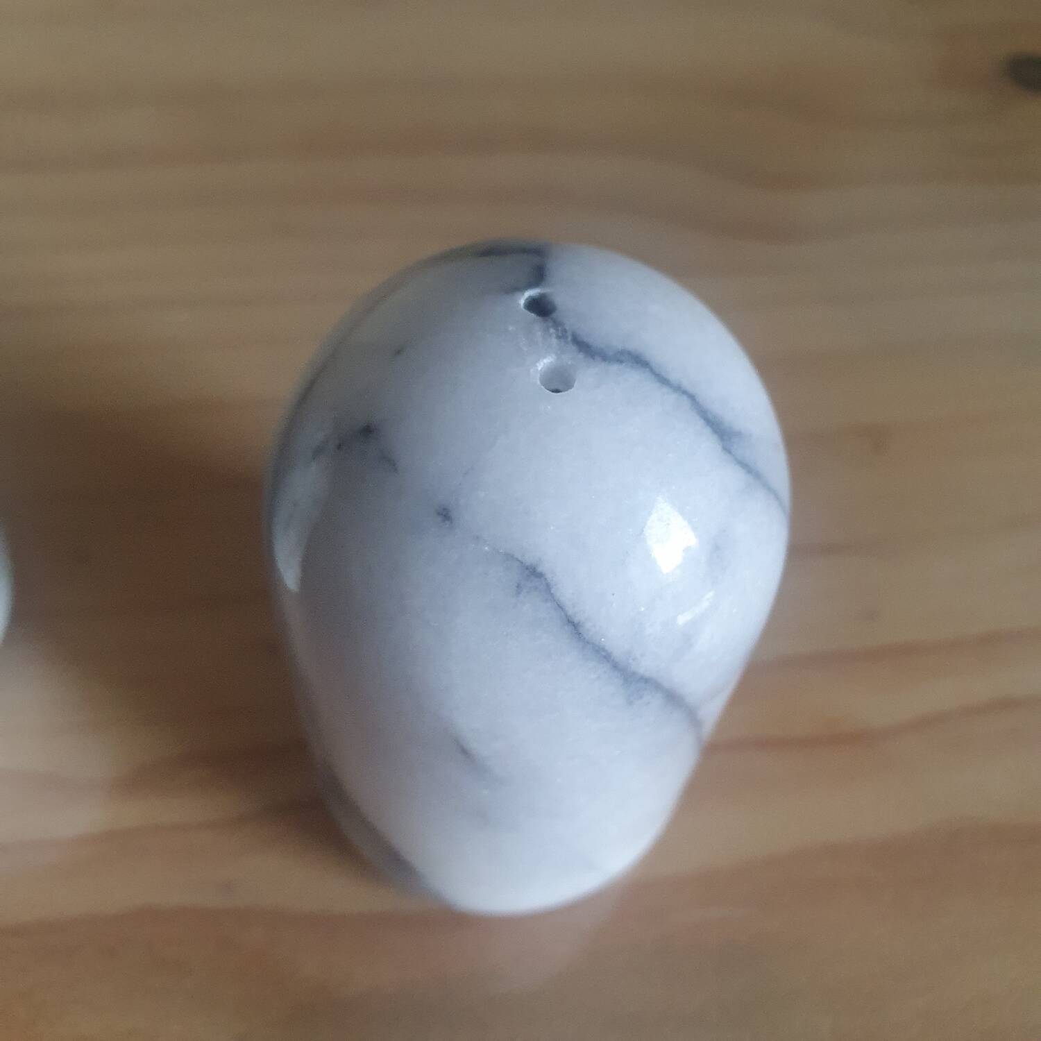 Marble salt and pepper shakers