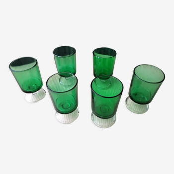 Set de 6 verres à apéritif ou vin blanc Luminarc  Années 70