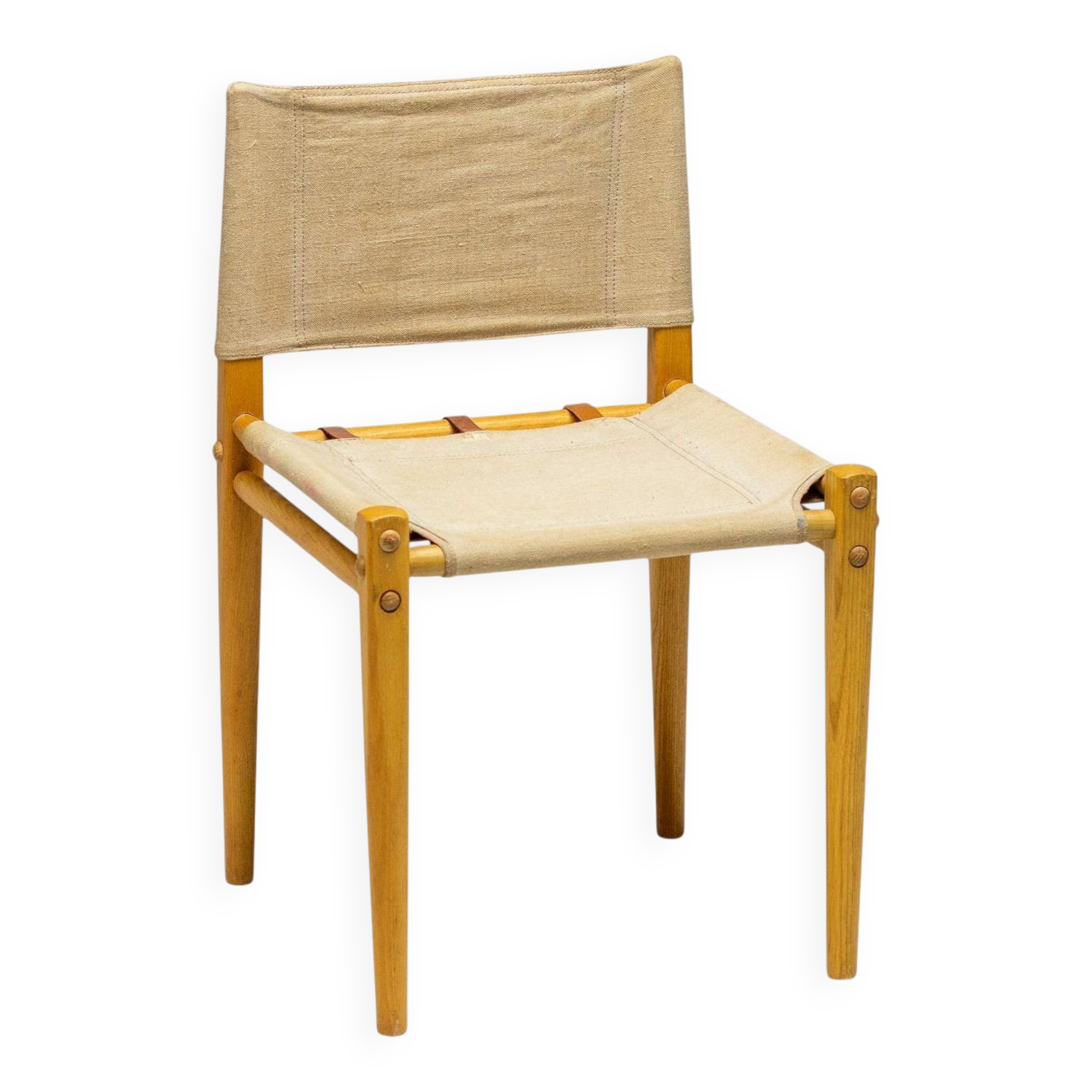 Occasional chair in ash and canvas Zanotta - Italian Mid-Century Modern, Functional Vintage