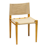 Chaise d'appoint en frêne et toile Zanotta - Italian Mid-Century Modern, Functional Vintage