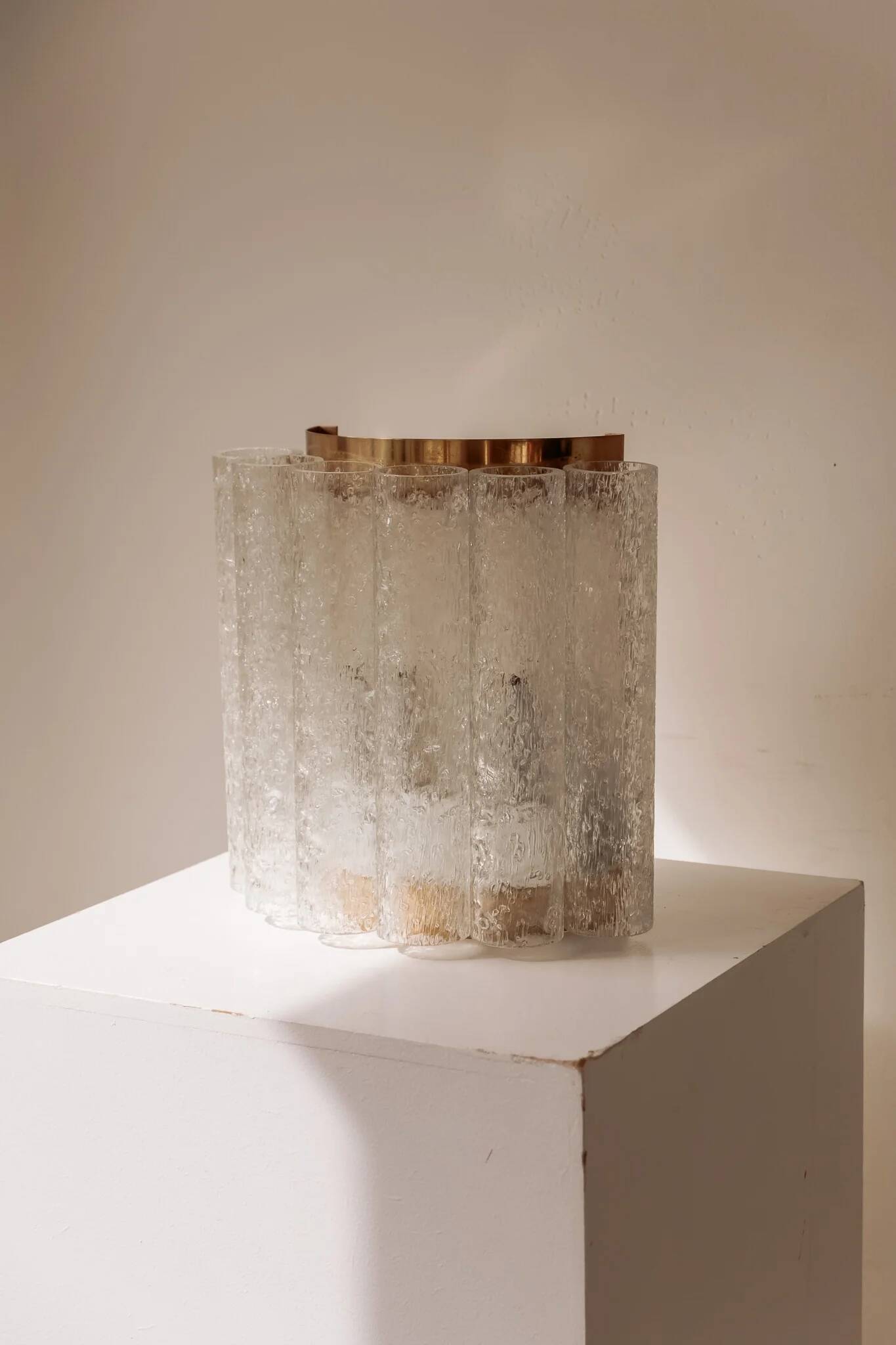 Vintage wall light Doria Leuchten with frosted glass tubes.