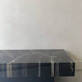 Table basse rectangulaire en résine marbre, design vers 1970