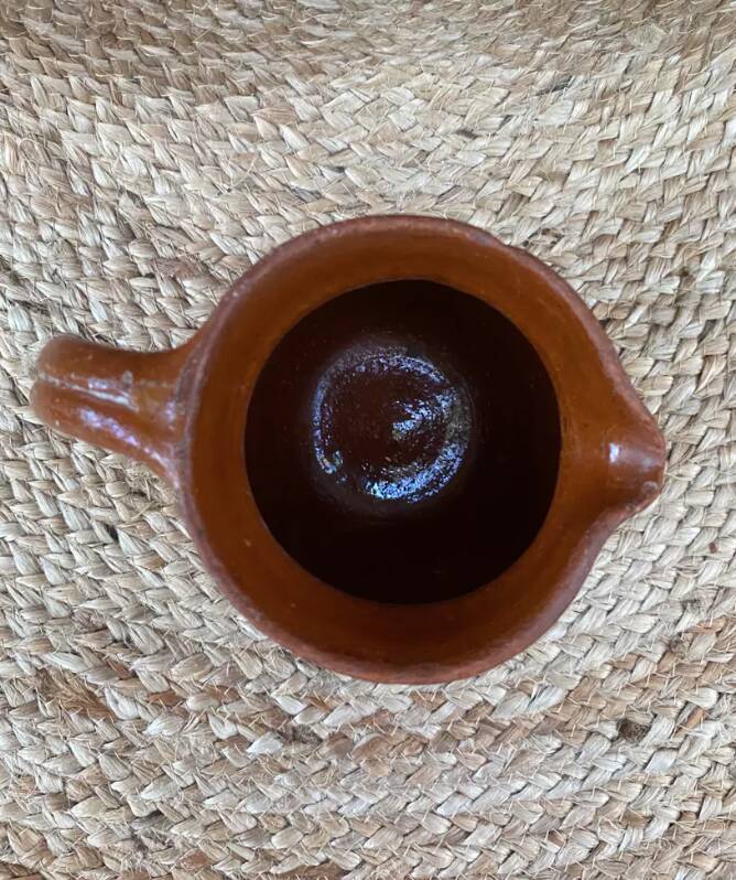 Glazed terracotta pitcher, early 20th century