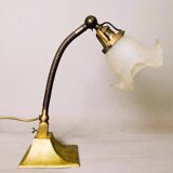 Art deco 1930s general electric brass goose neck table lamp
