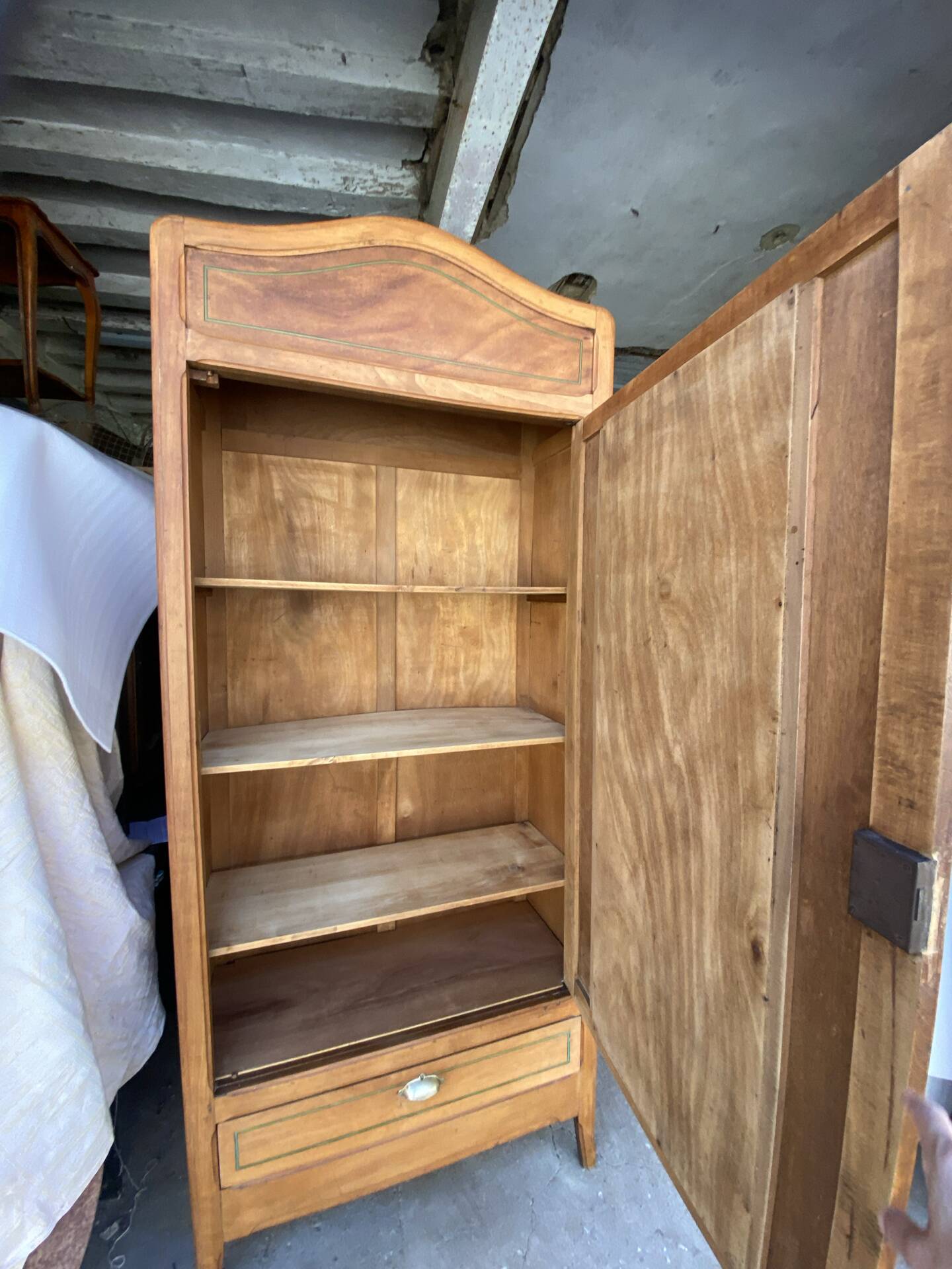Art Deco wardrobe with oval mirror