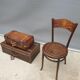 Bistro chair pyroengraved motif 1900 Art Nouveau