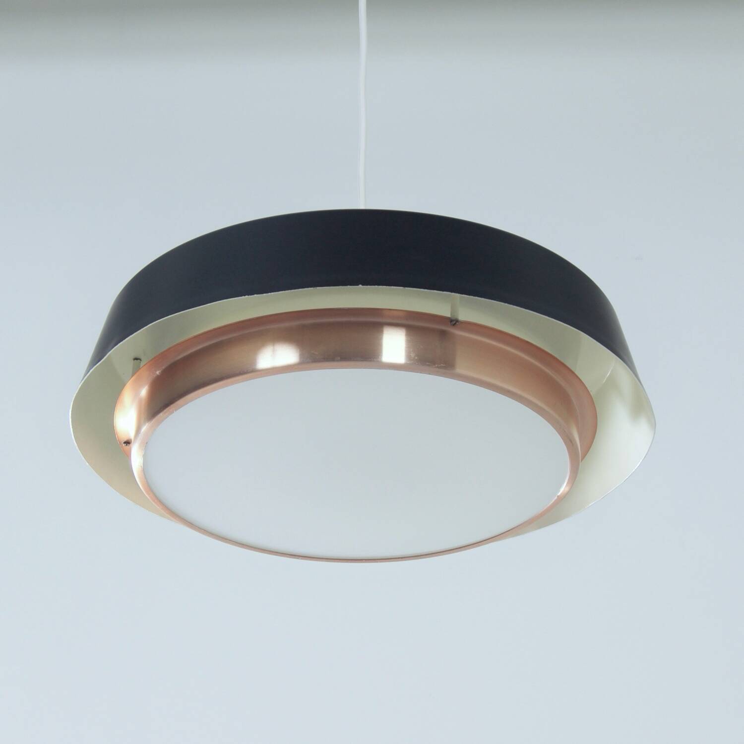 Metal pendant lamp by j.j.m. hoogervorst for anvia, 1960s | rare model