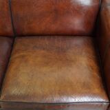 Sturdy and large vintage sheepskin design 4-seater sofa with a sleek look