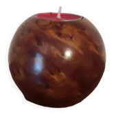 Scandinavian candle holder in elm magnifying glass