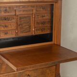 Antique secretary desk from the 1880s, walnut, restored
