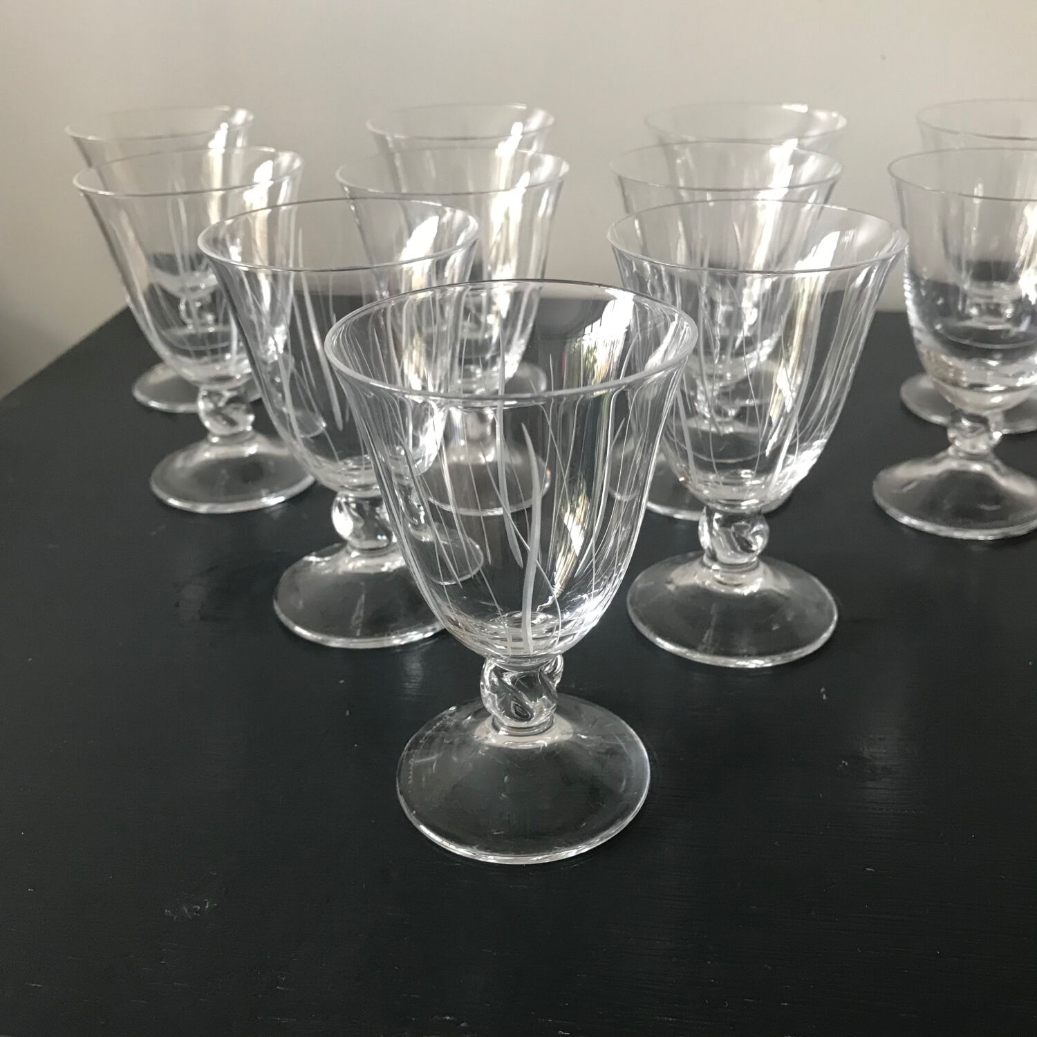 Set of 11 port glasses or DAUM verrines