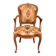 Louis XV armchair in carved solid wood and red and yellow fabric