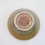 Beige ceramic cup or dish, cache pot with white lava pattern