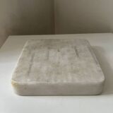 Vintage Italian hard stone white marble empty pocket