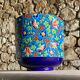Pot cover decoration polychrome enamels, longwy