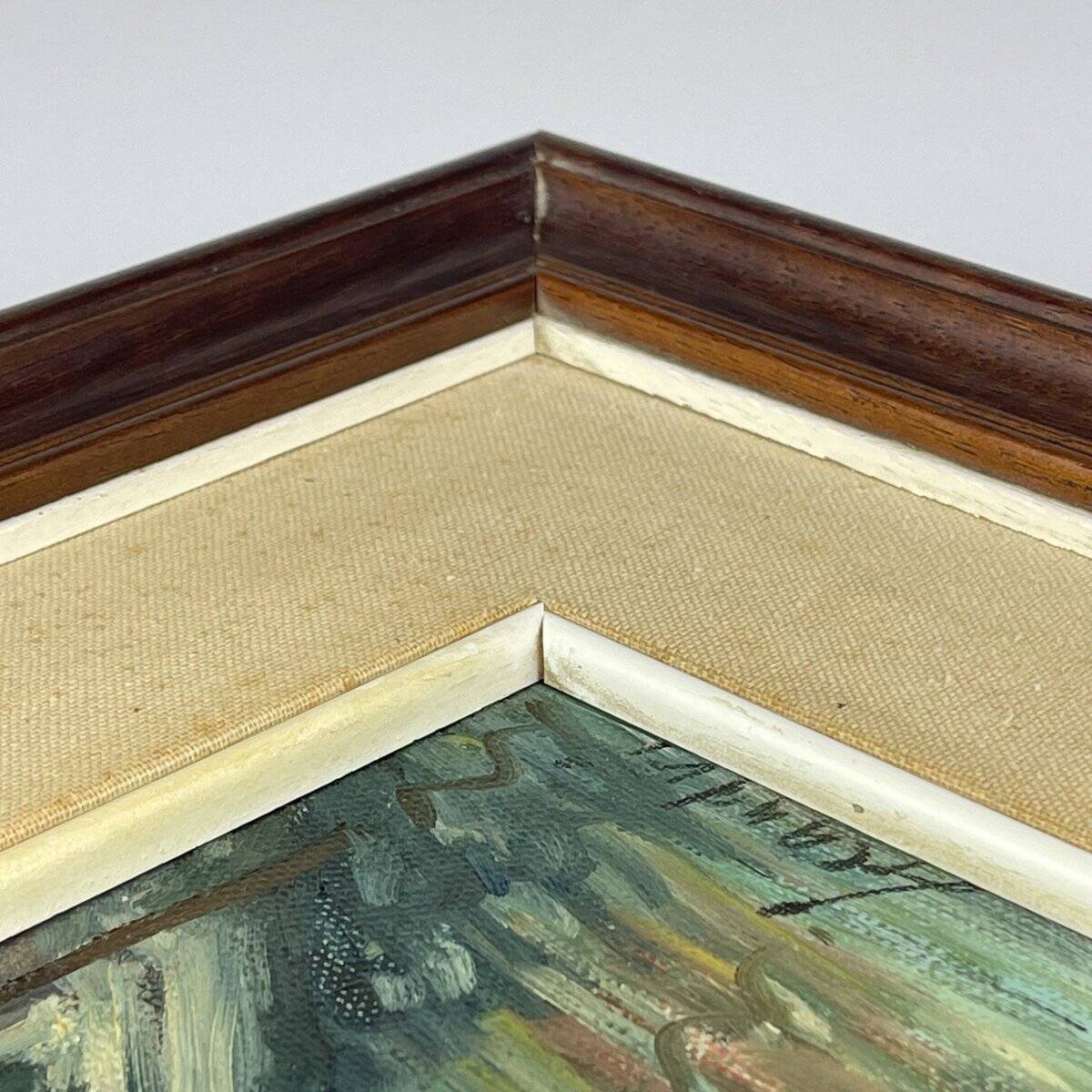 Italian artist, Venice Canal, original oil painting, 1960s, framed.