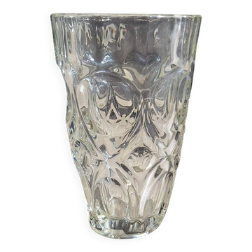 Vase en verre moulé annees 60/70