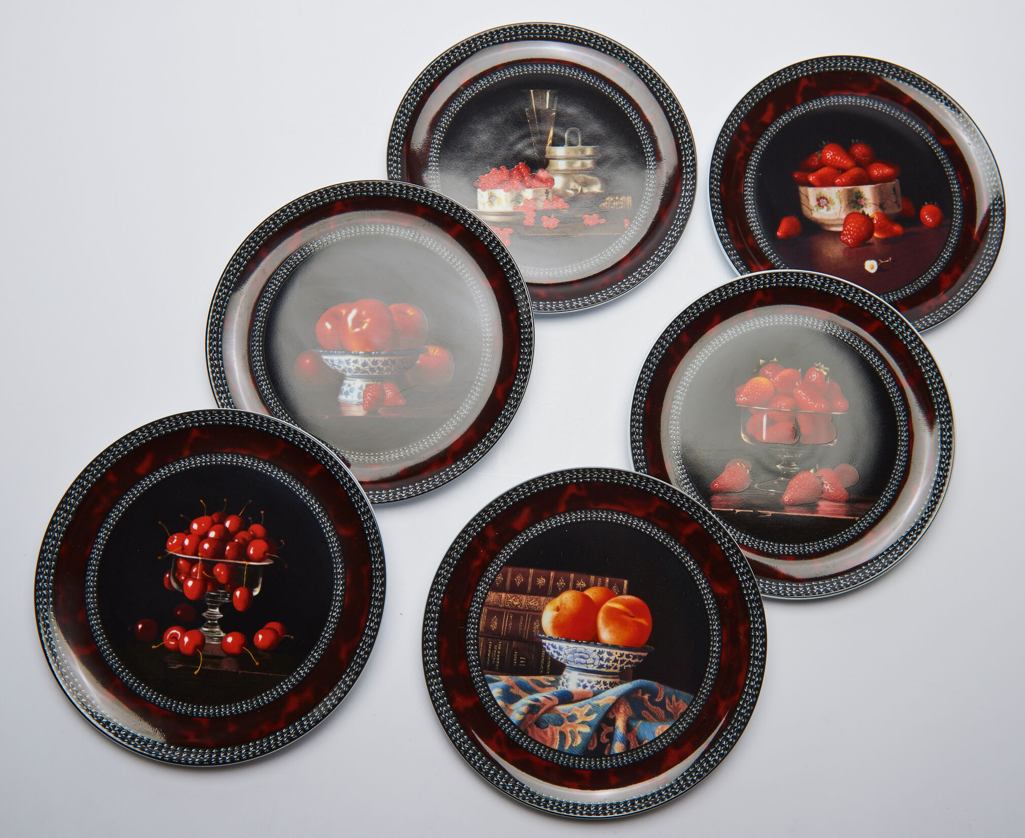 6 Dessert plates Bernardaud by the painter Chauray