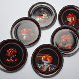 6 Dessert plates Bernardaud by the painter Chauray