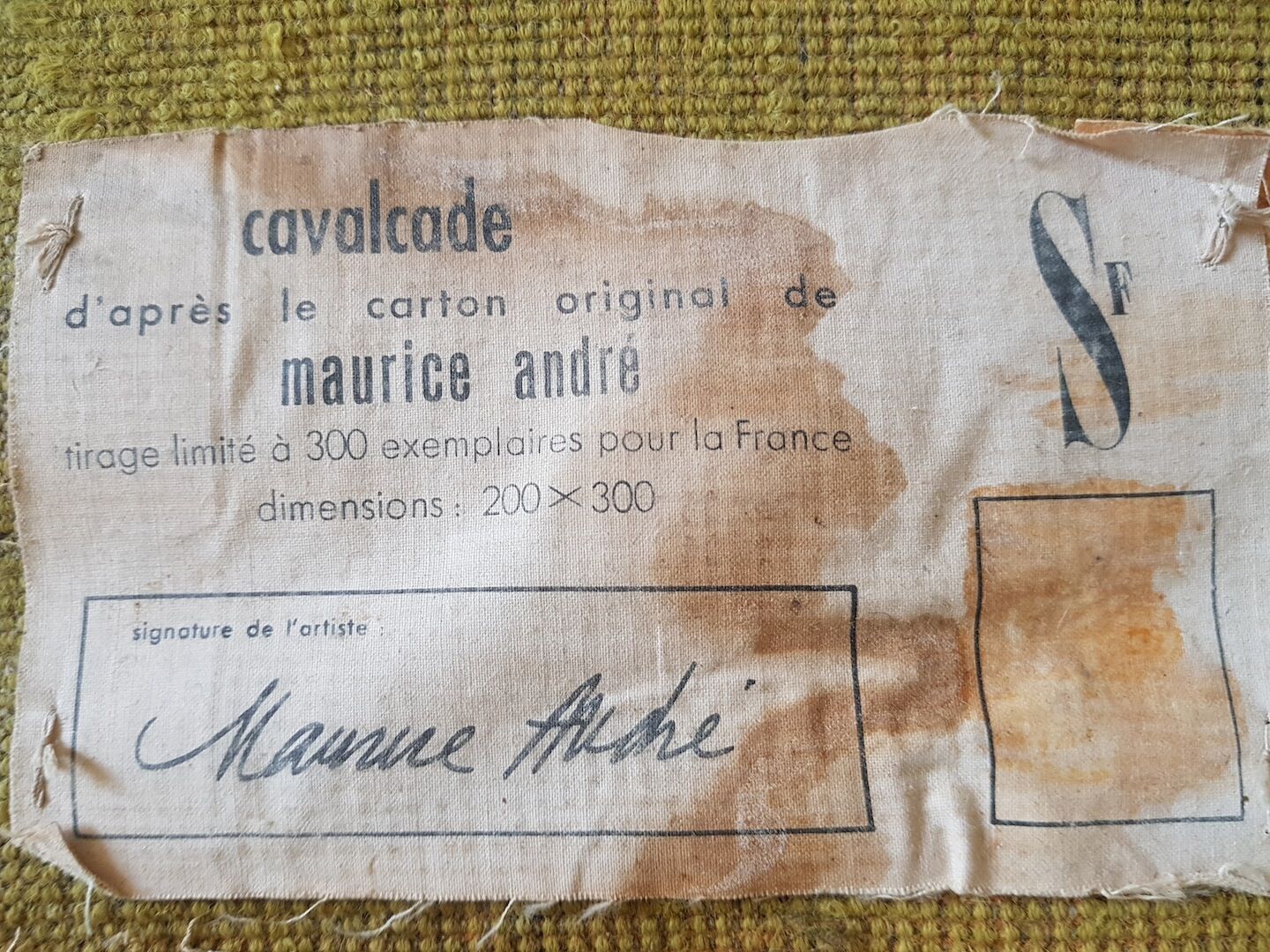 Vintage Cavalcade Rug by Maurice André for SF Carpets, 1950s