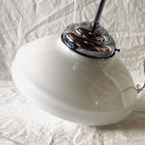 Art Deco pendant light in white opaline