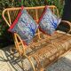 Vintage 60s rattan bench