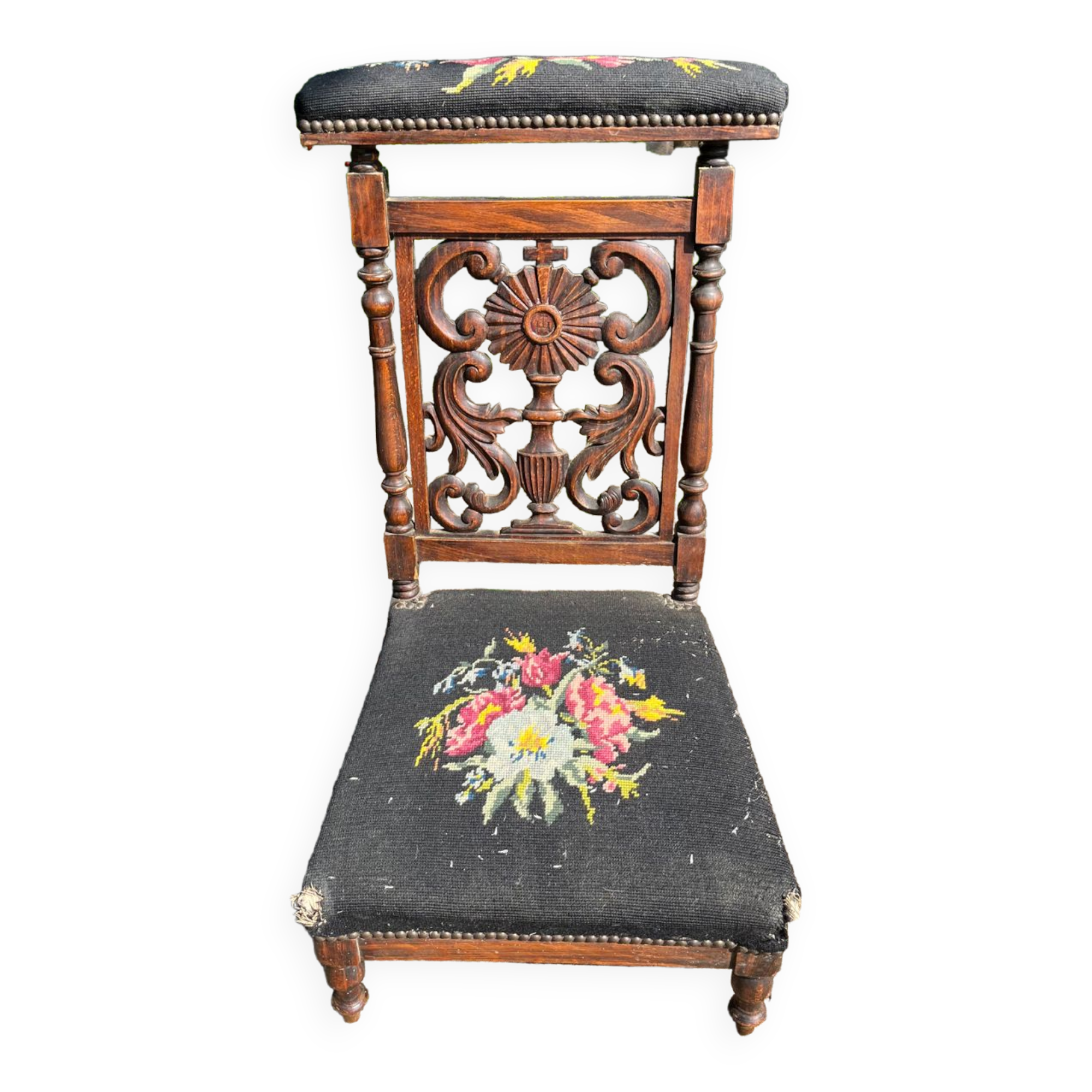 Prayer chair vintage oak