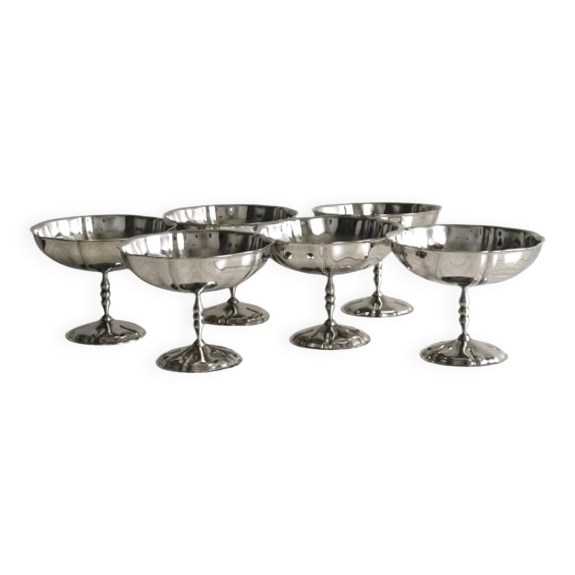 Title: Set of 5 Vintage Draped Stainless Steel Bowls