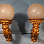 Pair of wall light  bronze "Torches / torches" early twentieth century