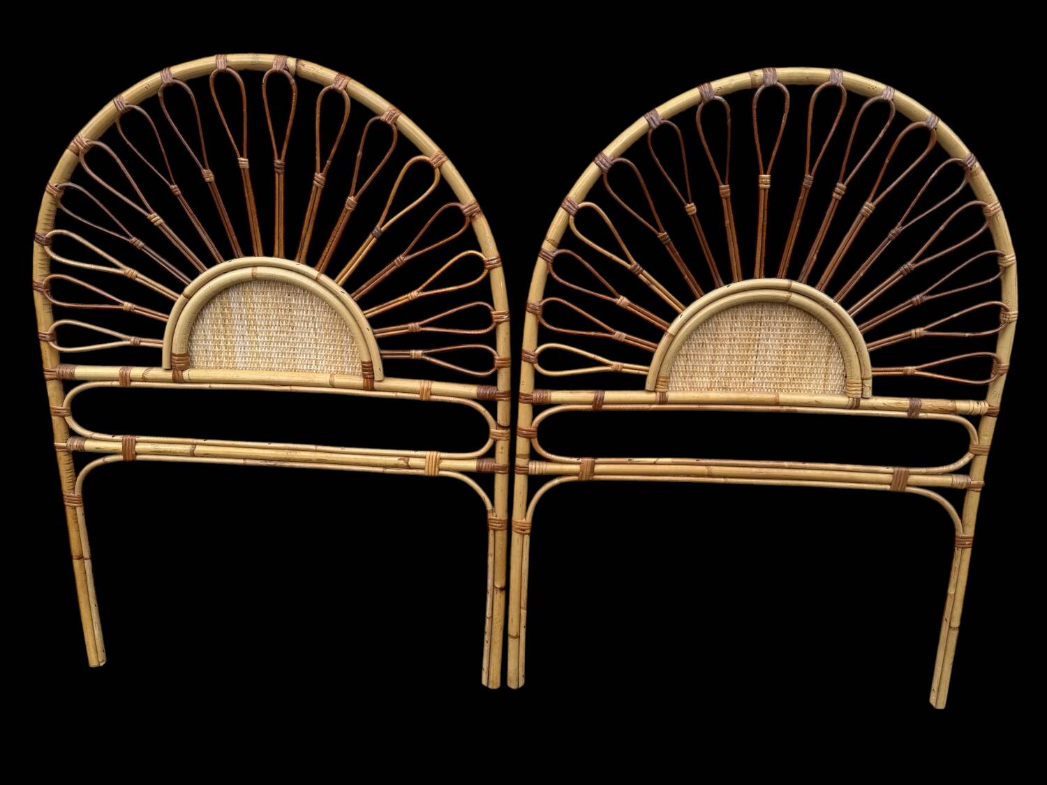 60s rattan headboard
