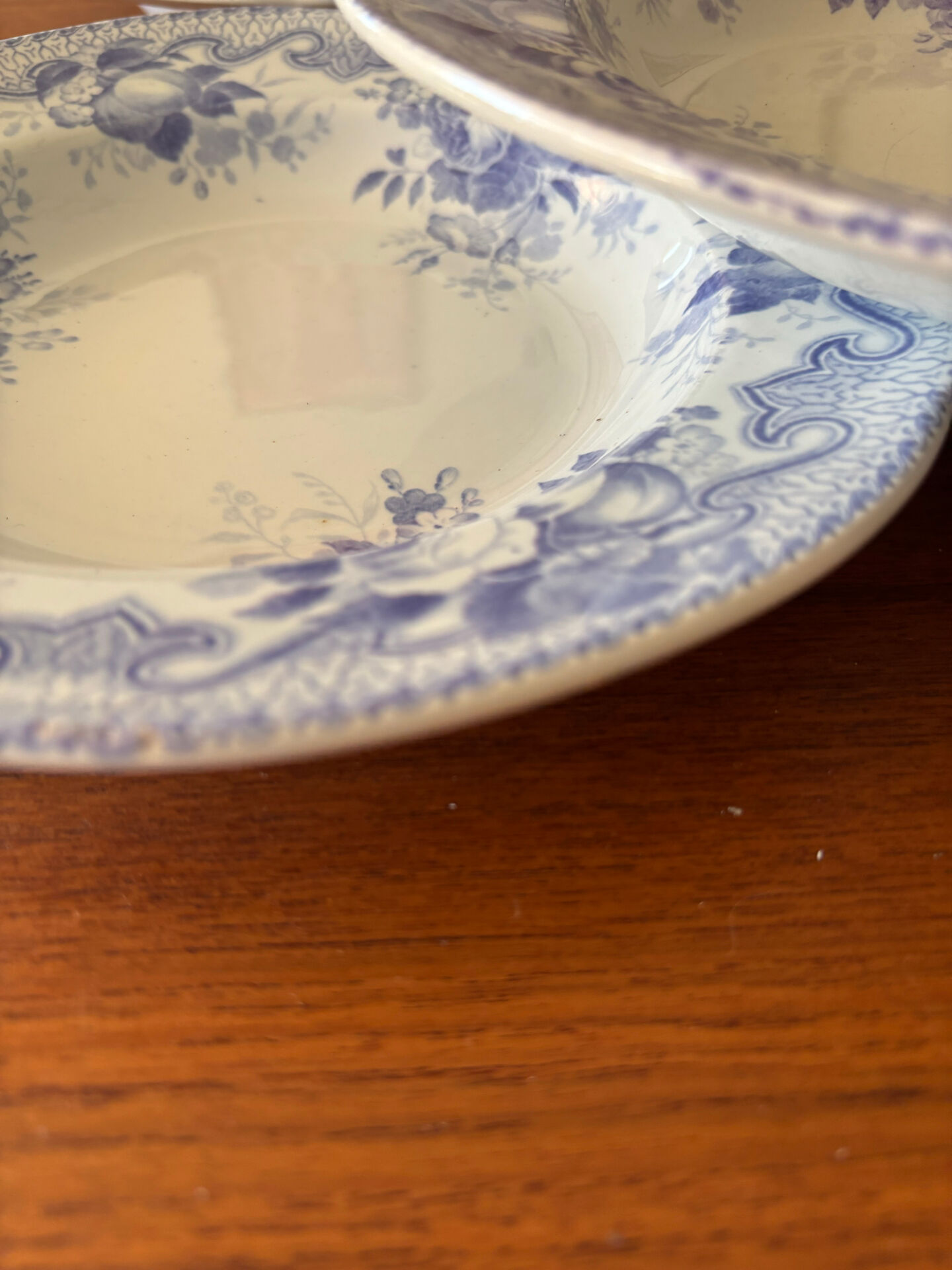 Lot de 6 assiettes creuse Creil & Montereau Bouquets • Faïence ancienn
