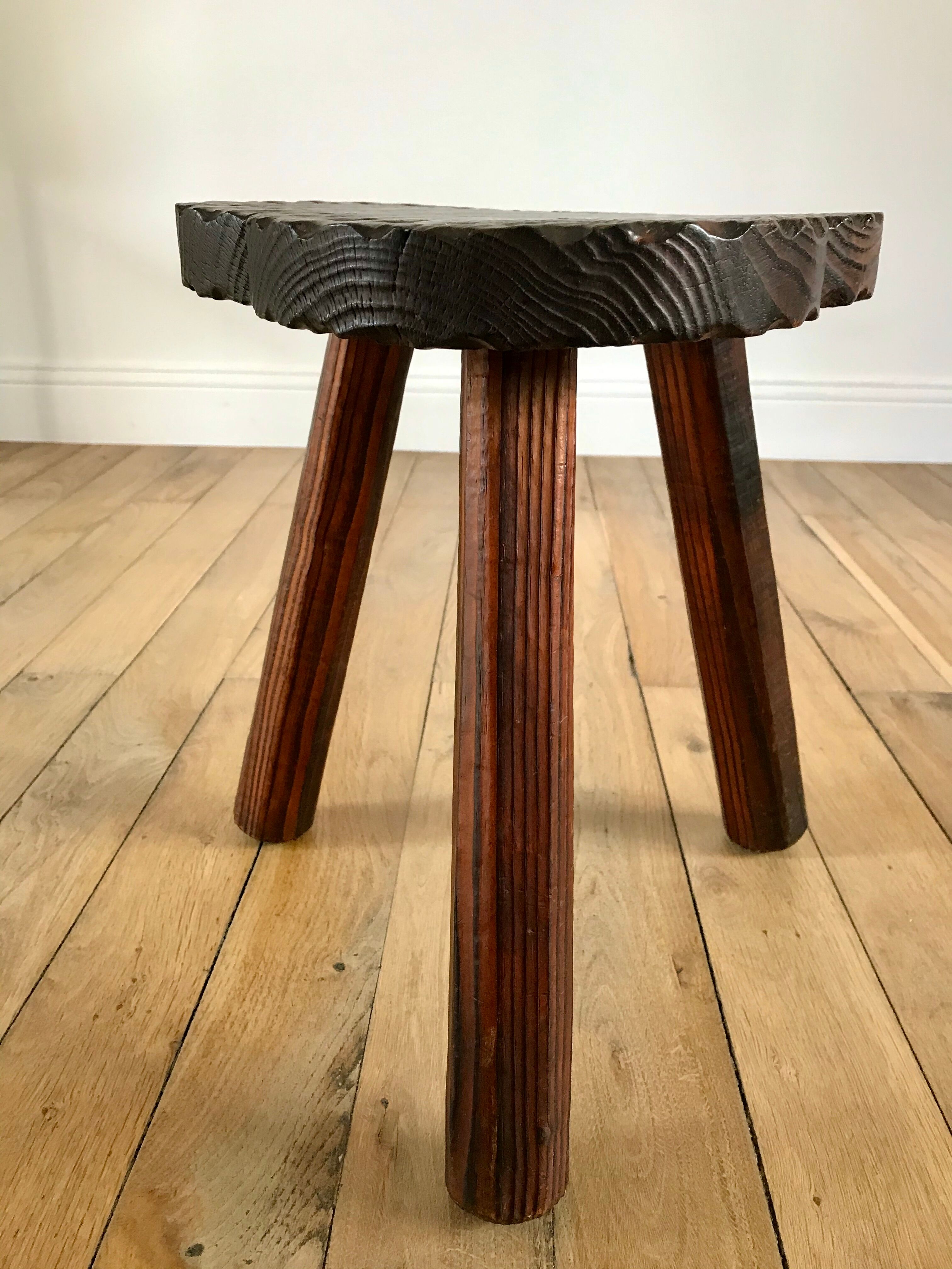 Cowherd stool tripod brutalist style 40s-50s