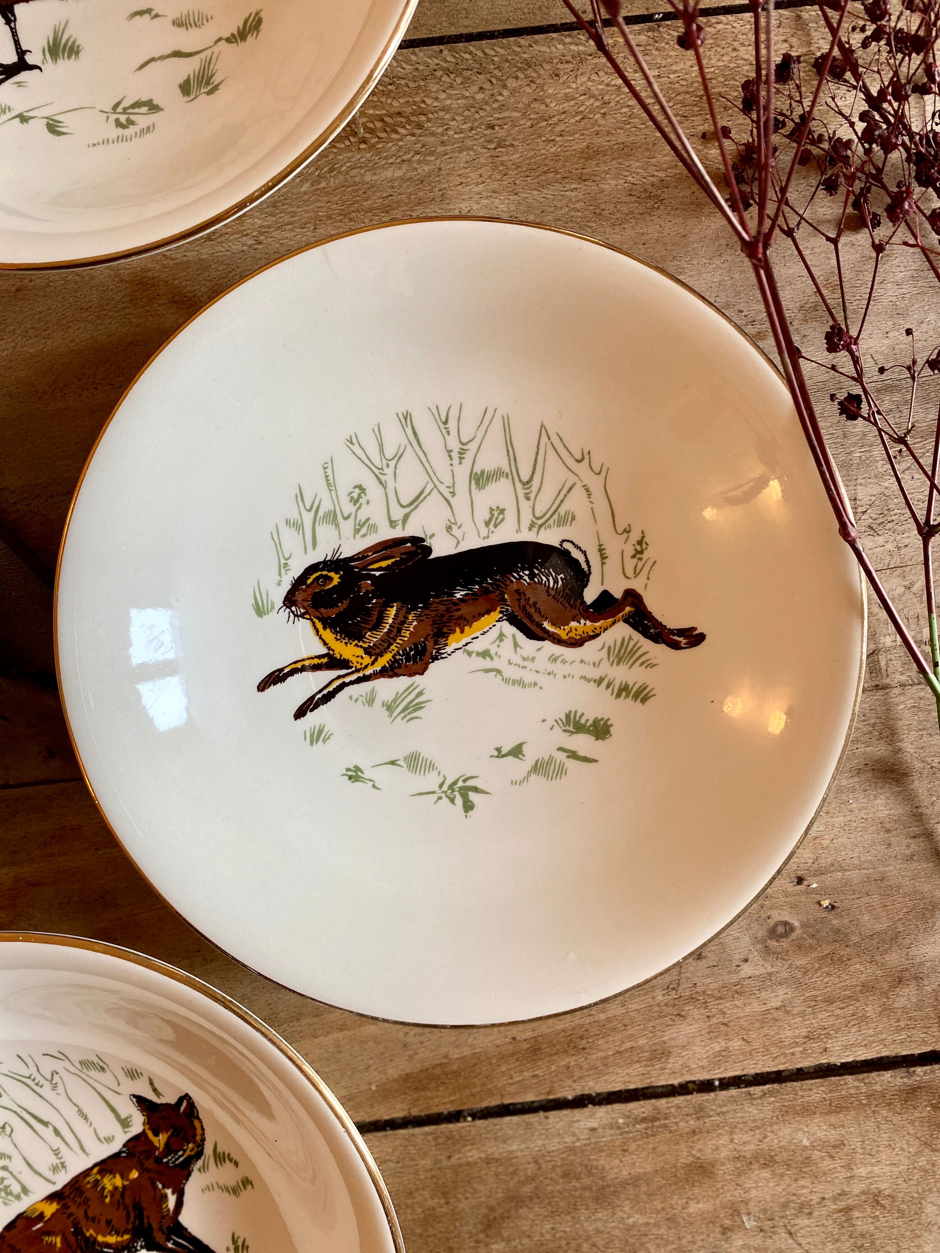 Set of 4 vintage hollow plates model Marly de Gien
