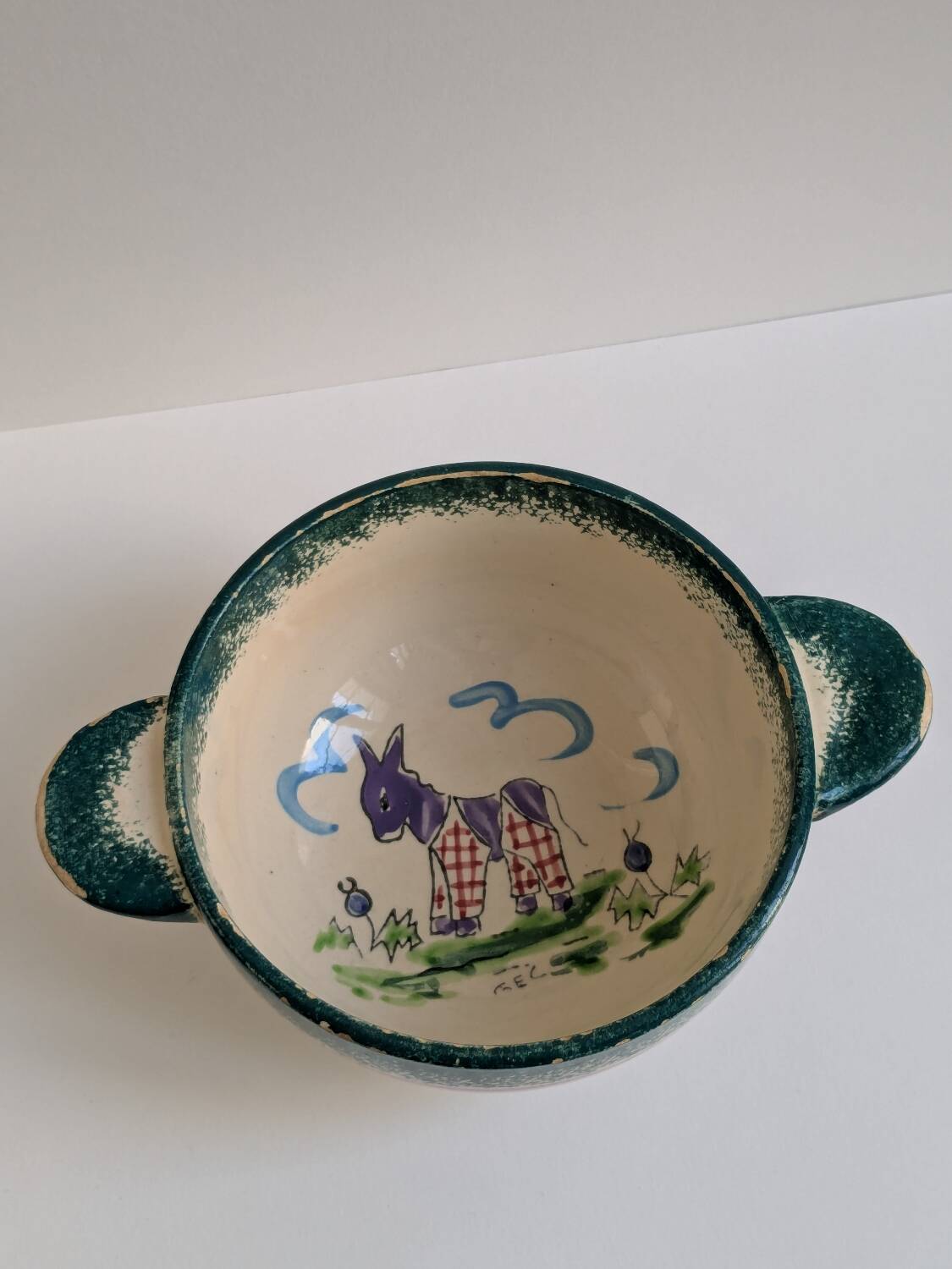 Vintage bowl with donkey motif La Fleet in Ré