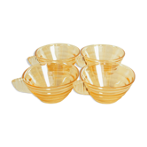 4 cups Art Deco style set in iridescent glass "Gondolo"