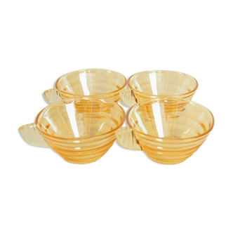 Set de 4 tasses style Art déco en verre irisé "Gondolo"