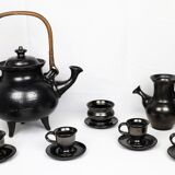 Jean Marais Tea Service, black ceramic 1980