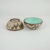 Pair of earthenware cups by Marius Bessone
