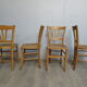 lot de 4 chaises bistrots bois clair années 60