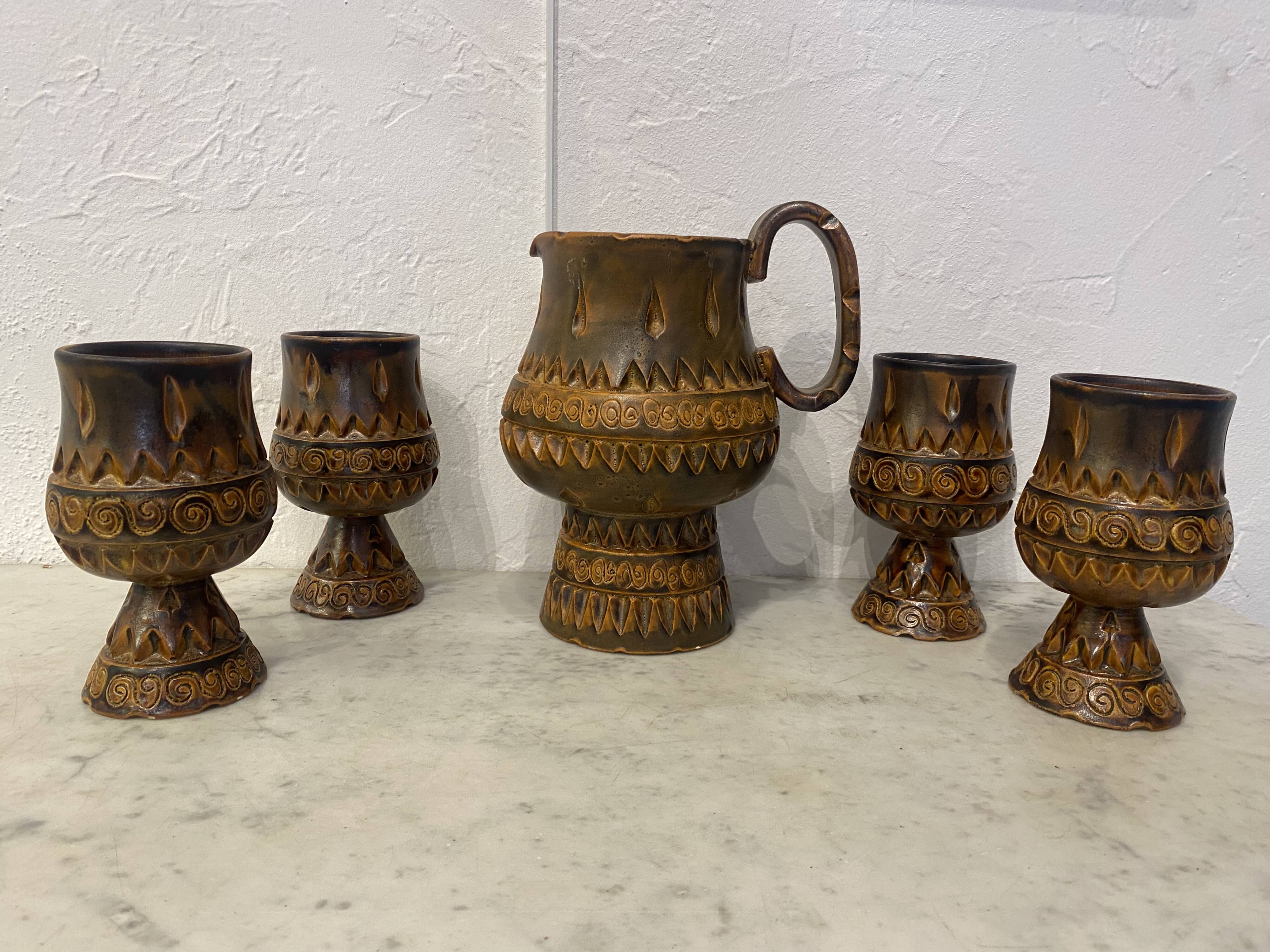 Service - ceramic - H. Bessone - Vallauris - France - 20th century